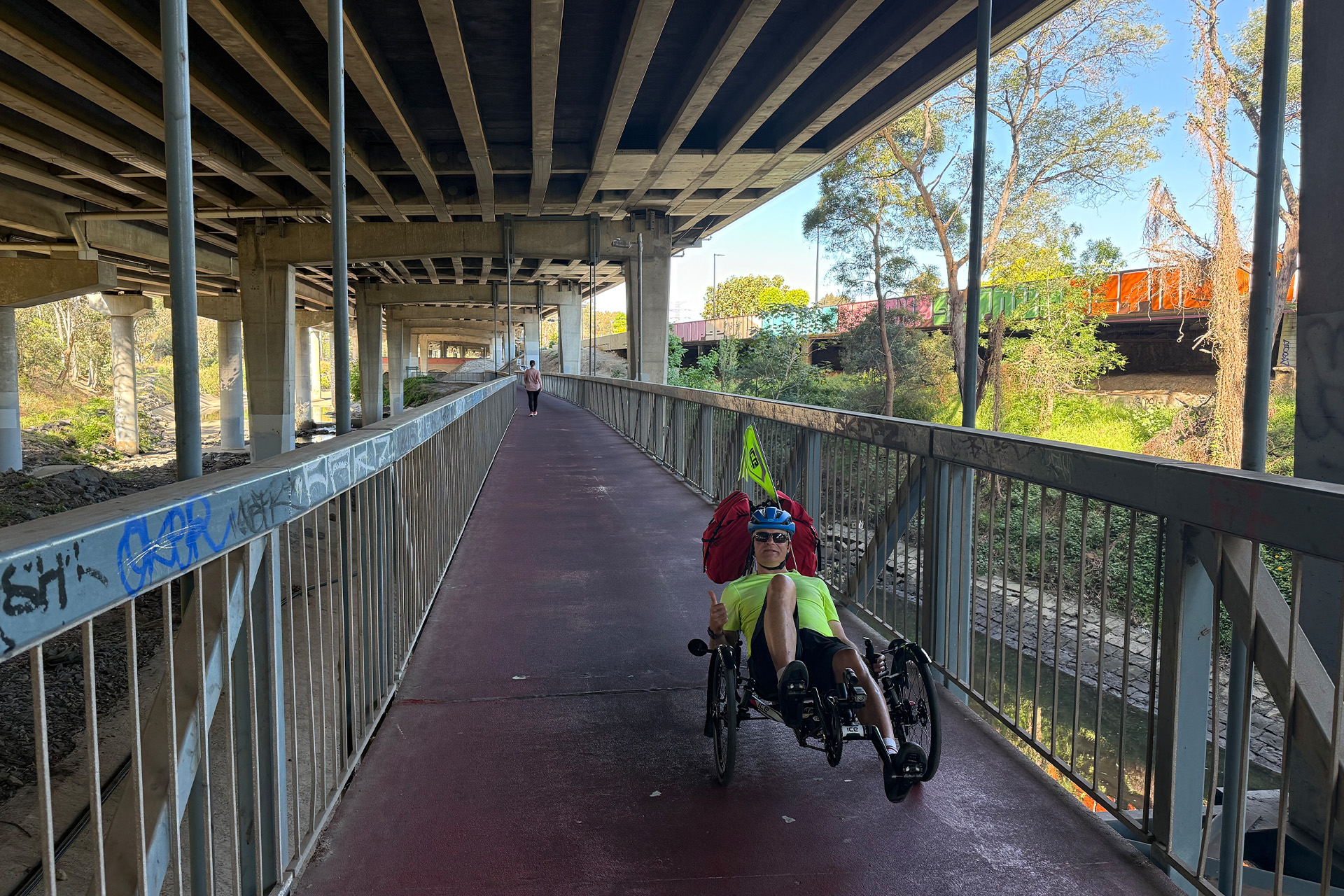 steve going through the bridges and industrial zones