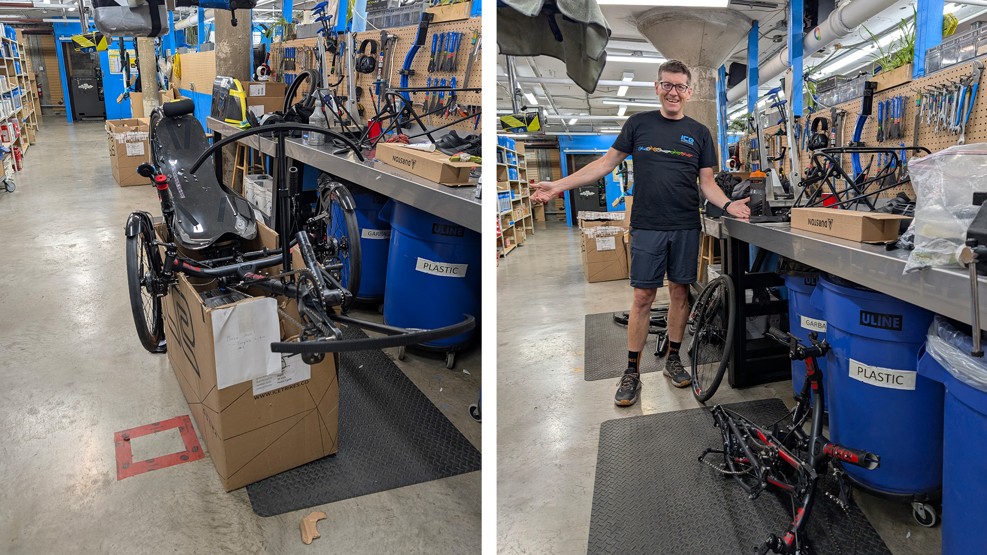 Dominic and his trike in build