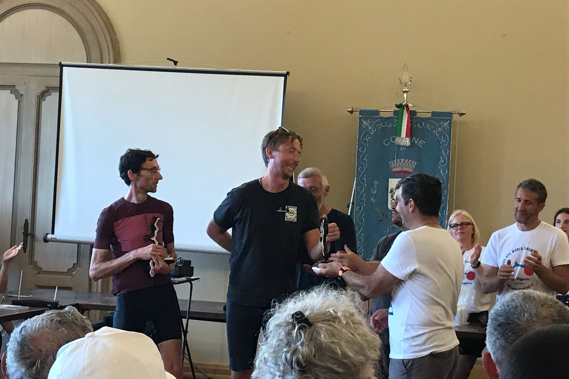 Jimmy winning his trophy