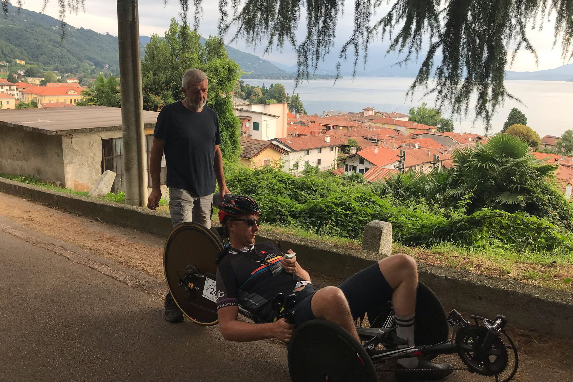 Jimmy on his VTX in the Italian Mountains
