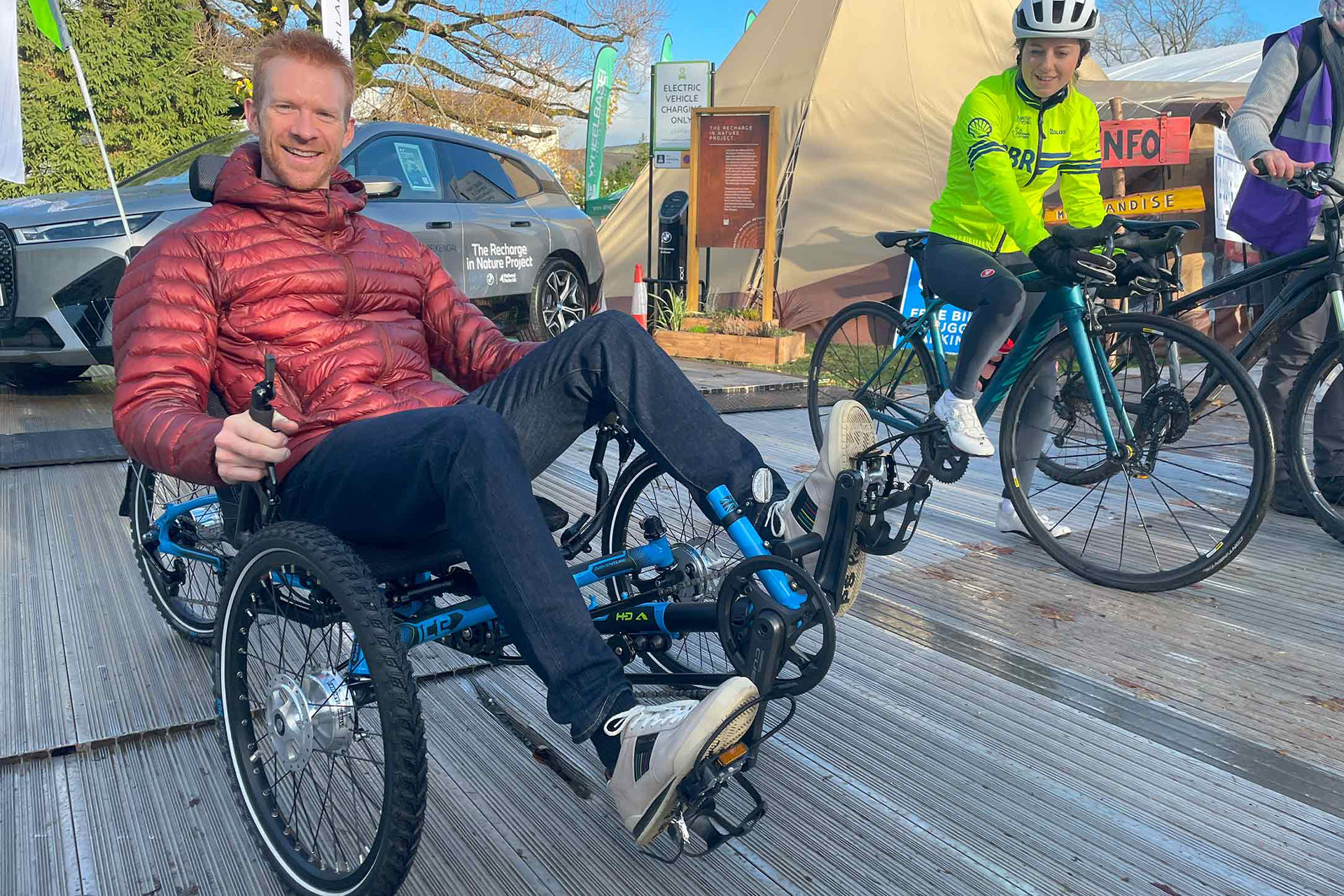 smiling trike rider